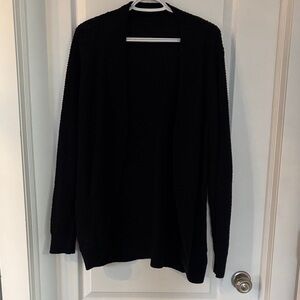 Women's Black Open-Front Sweater